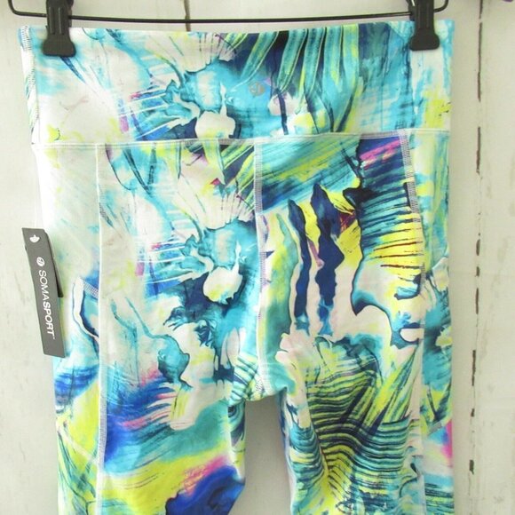 New Soma Sport Leggings S Small High Waisted Rise Crop Yoga Running Athleisure - Picture 3 of 6